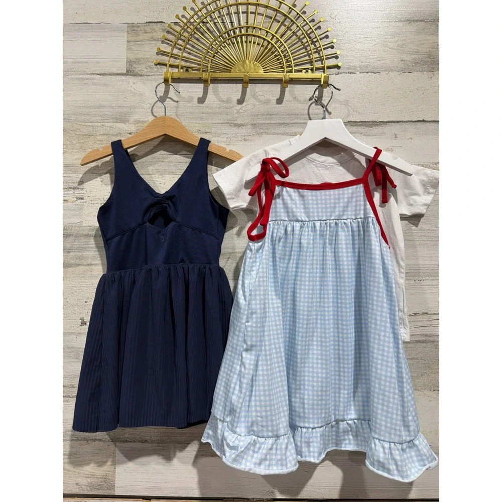 Abby & Evie All In‎ Motion Girls 4 XS Navy Blue White USA Patriotic Bundle EUC